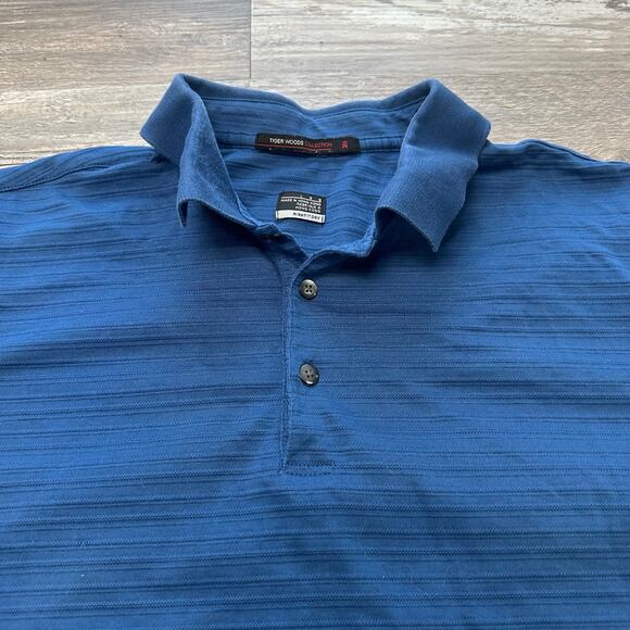 Nike Tiger Woods Polo Shirt Golf Collection‎ Blue Mens L Golf United Airlines - Picture 2 of 12